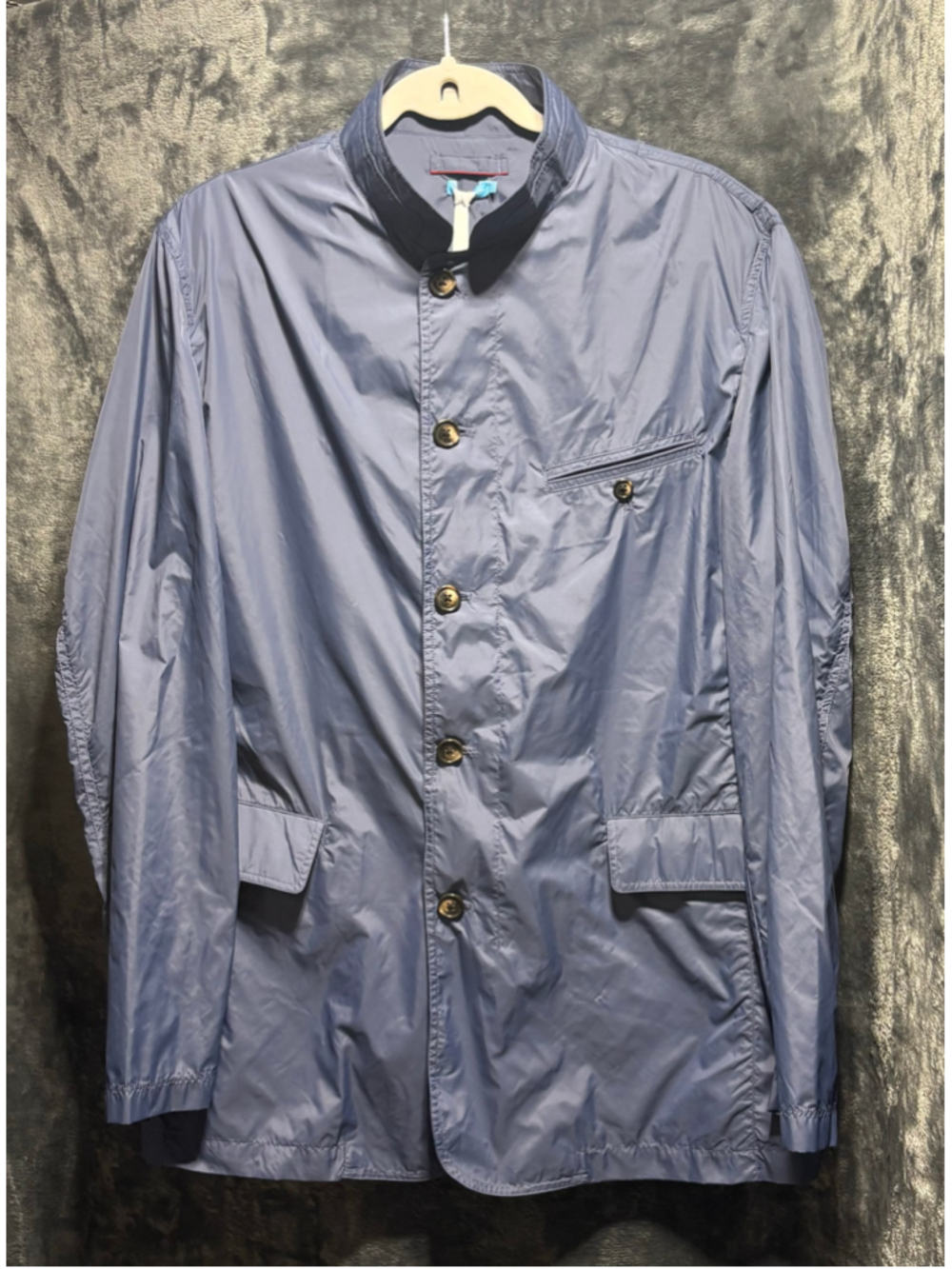 J.McLaughlin Bryce Packable Nylon Jacket Steel Blue Travel NWT Men's Size Large - Picture 1 of 10